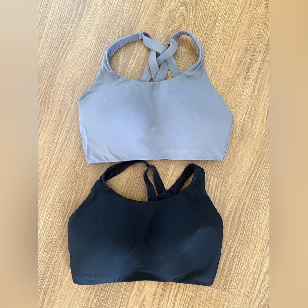 Lululemon Energy Sports Bra (High Support) Gray and Black Sports Bras